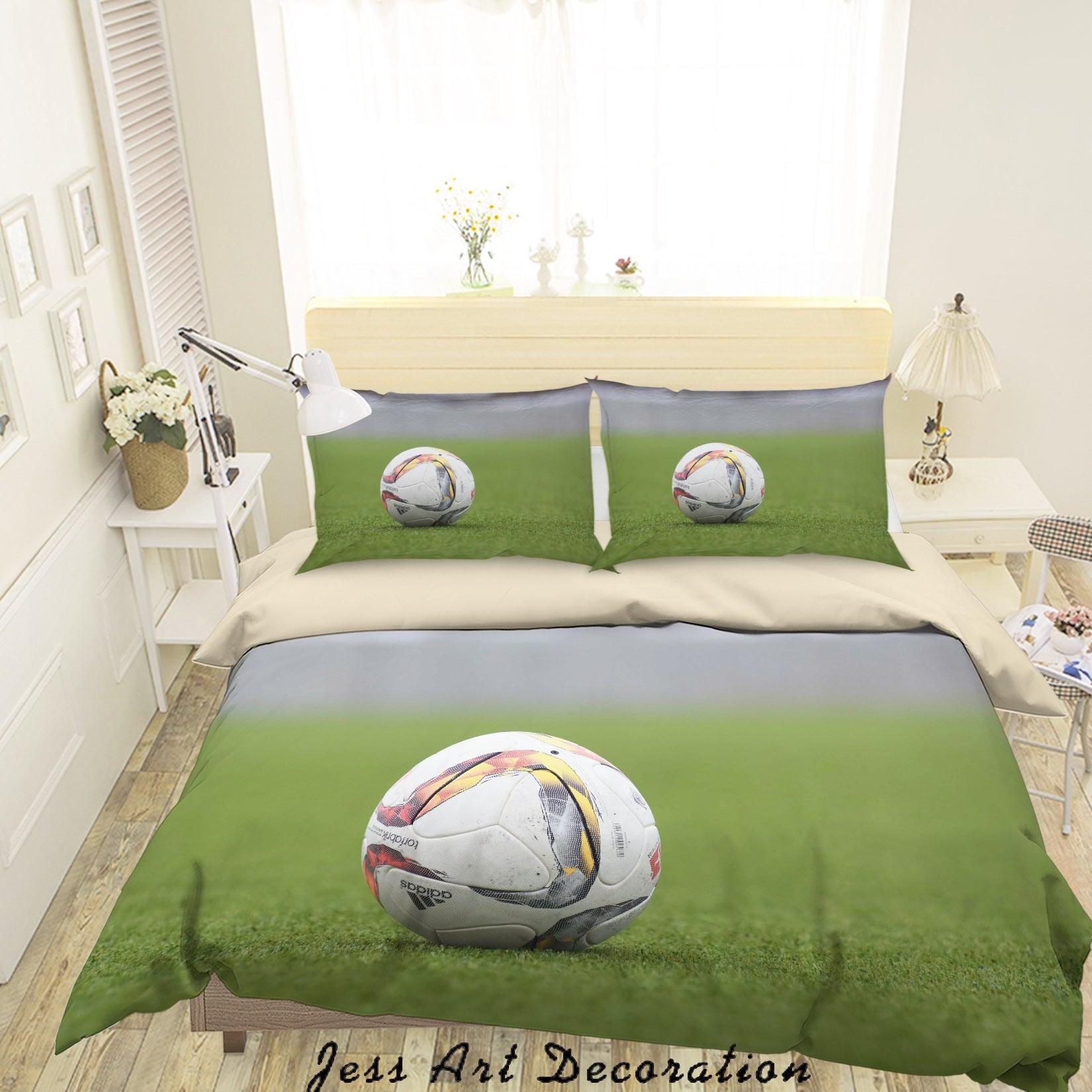 3D Football Field Quilt Cover Set Bedding Set Duvet Cover Pillowcases A142 LQH- Jess Art Decoration