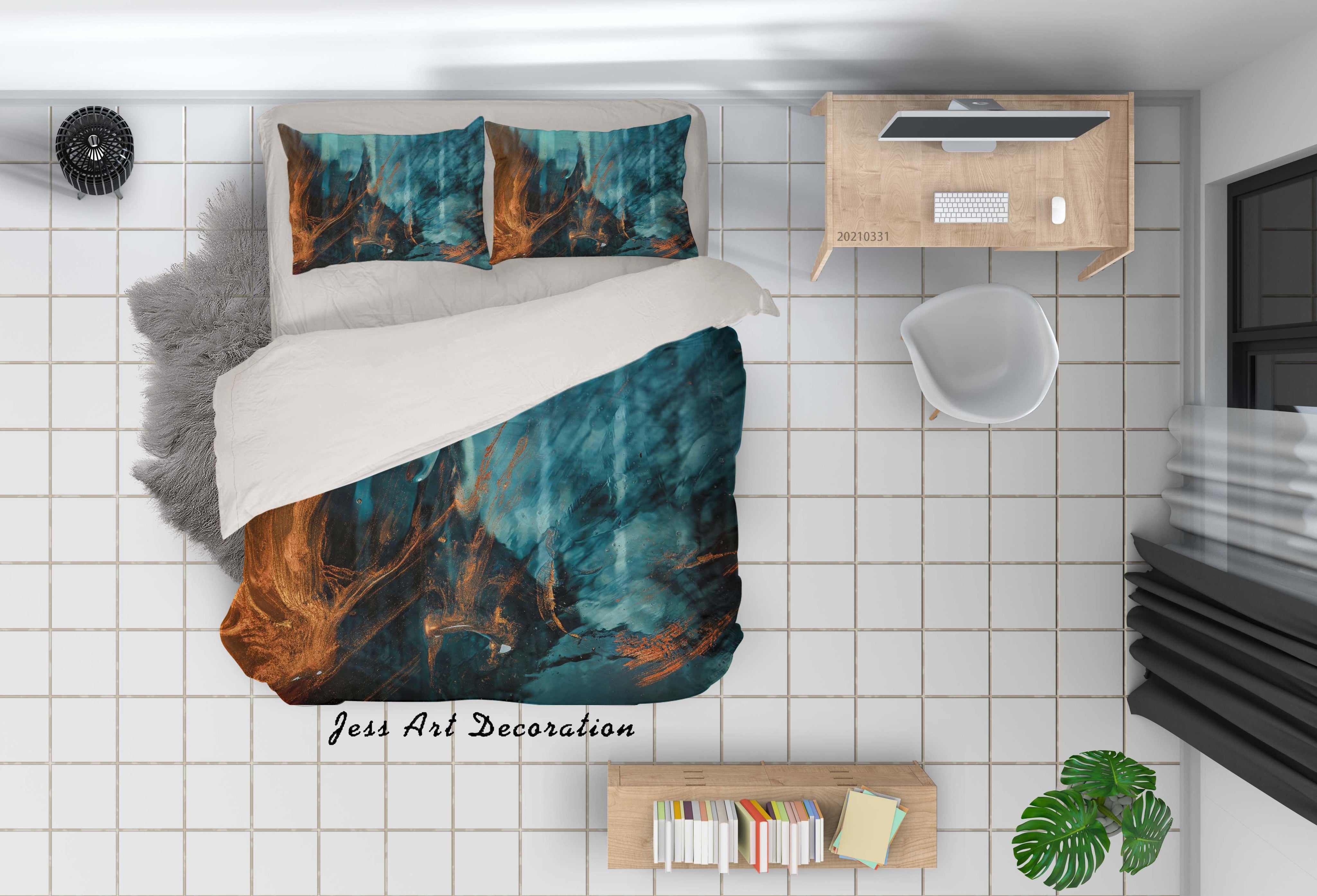 3D Abstract Color Marble Quilt Cover Set Bedding Set Duvet Cover Pillowcases 234- Jess Art Decoration