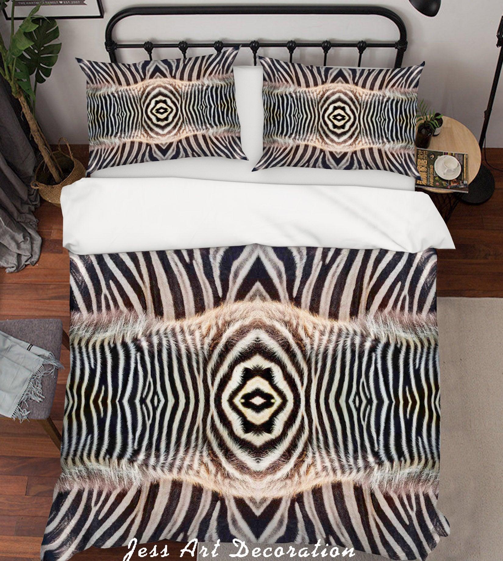 3D Zebra Fur Quilt Cover Set Bedding Set Pillowcases SF28- Jess Art Decoration