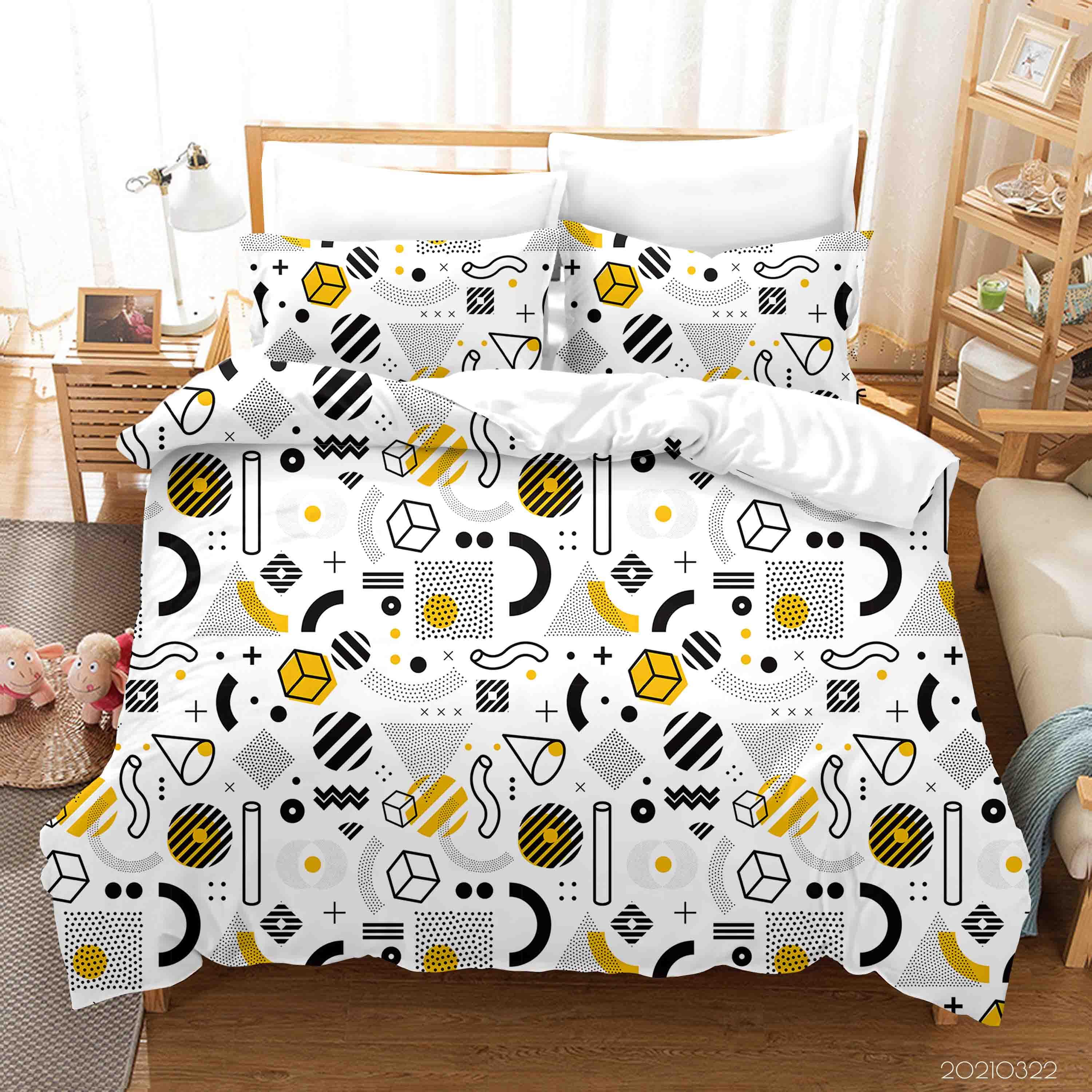 3D Abstract Geometric Pattern Quilt Cover Set Bedding Set Duvet Cover Pillowcases 136- Jess Art Decoration