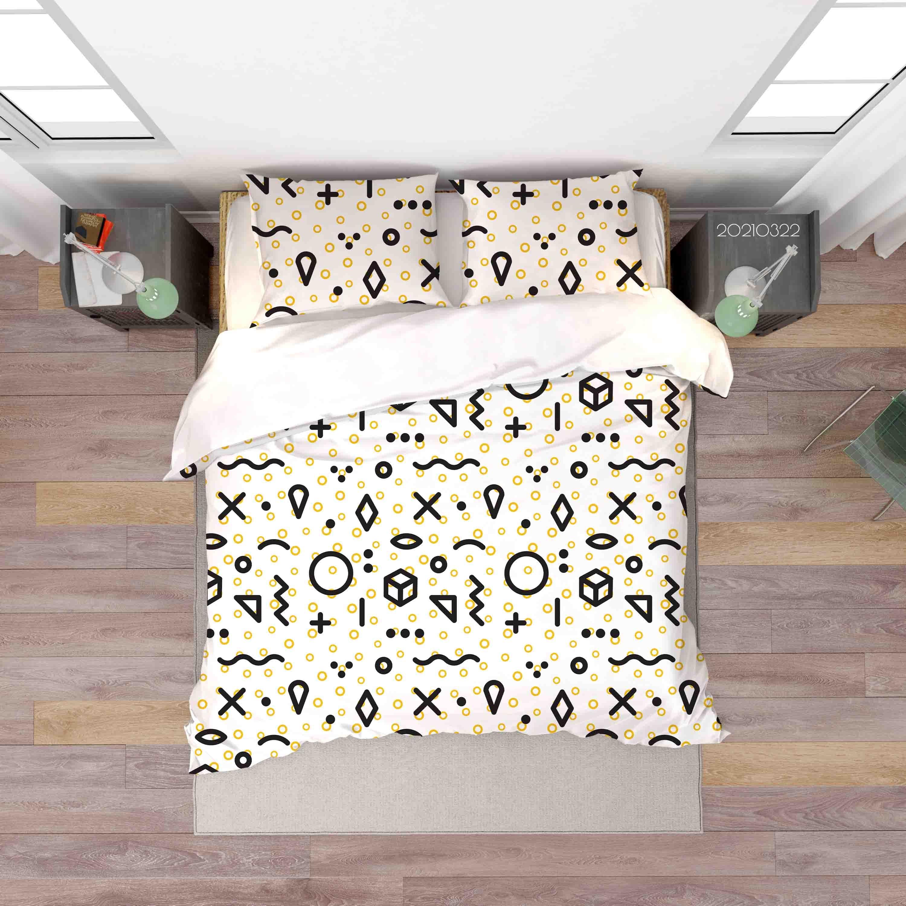 3D Abstract Geometric Pattern Quilt Cover Set Bedding Set Duvet Cover Pillowcases 132- Jess Art Decoration