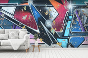3D Abstract Blue Mottled Graffiti Wall Mural Wallpaper 41- Jess Art Decoration