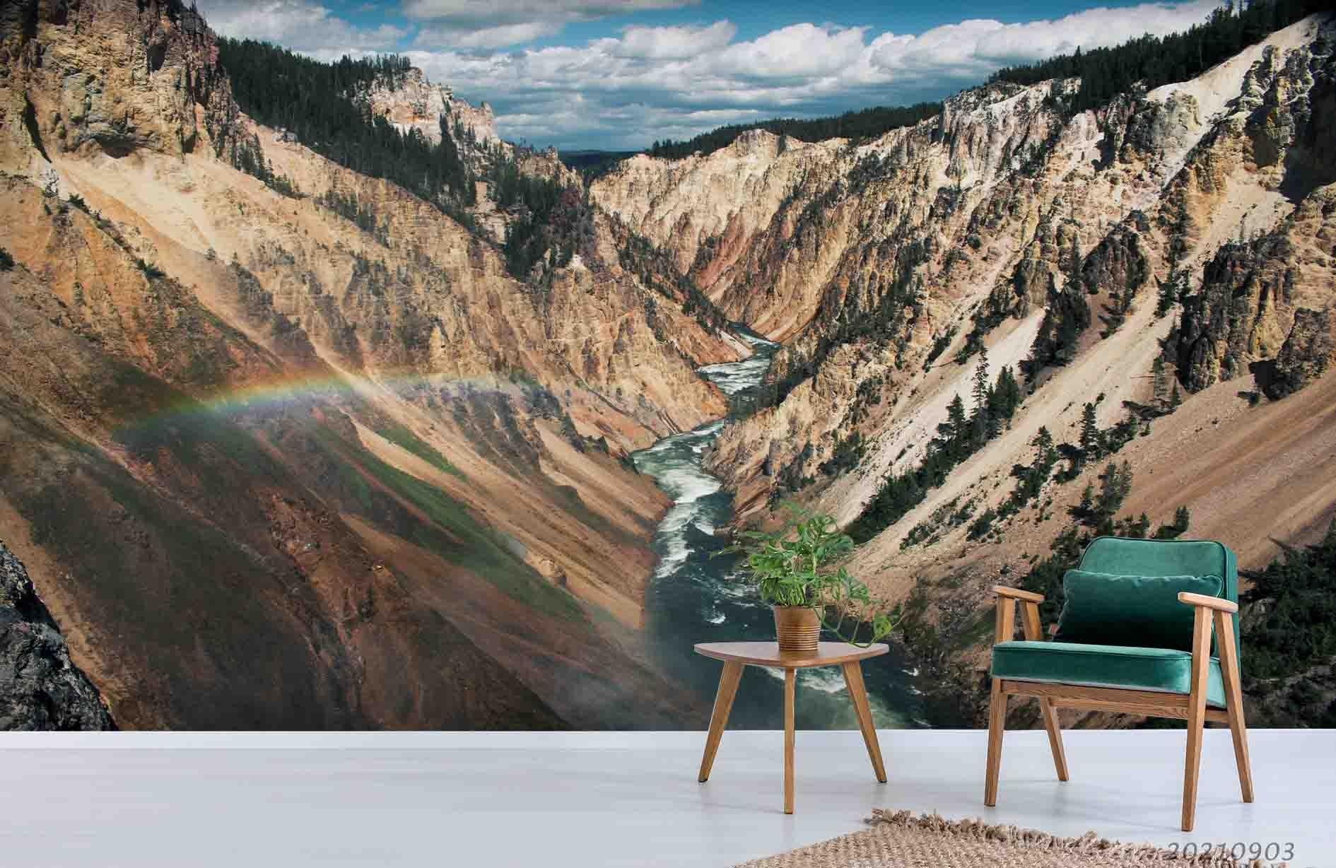 3D Cloud Mountain River Sky Wall Mural Wallpaper LQH 101- Jess Art Decoration