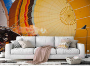 3D yellow hot air balloon wall mural wallpaper 27- Jess Art Decoration