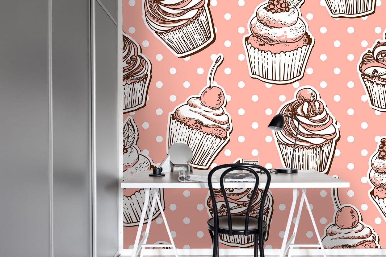 3D Cupcake Cake Wall Mural Wallpaper 41- Jess Art Decoration
