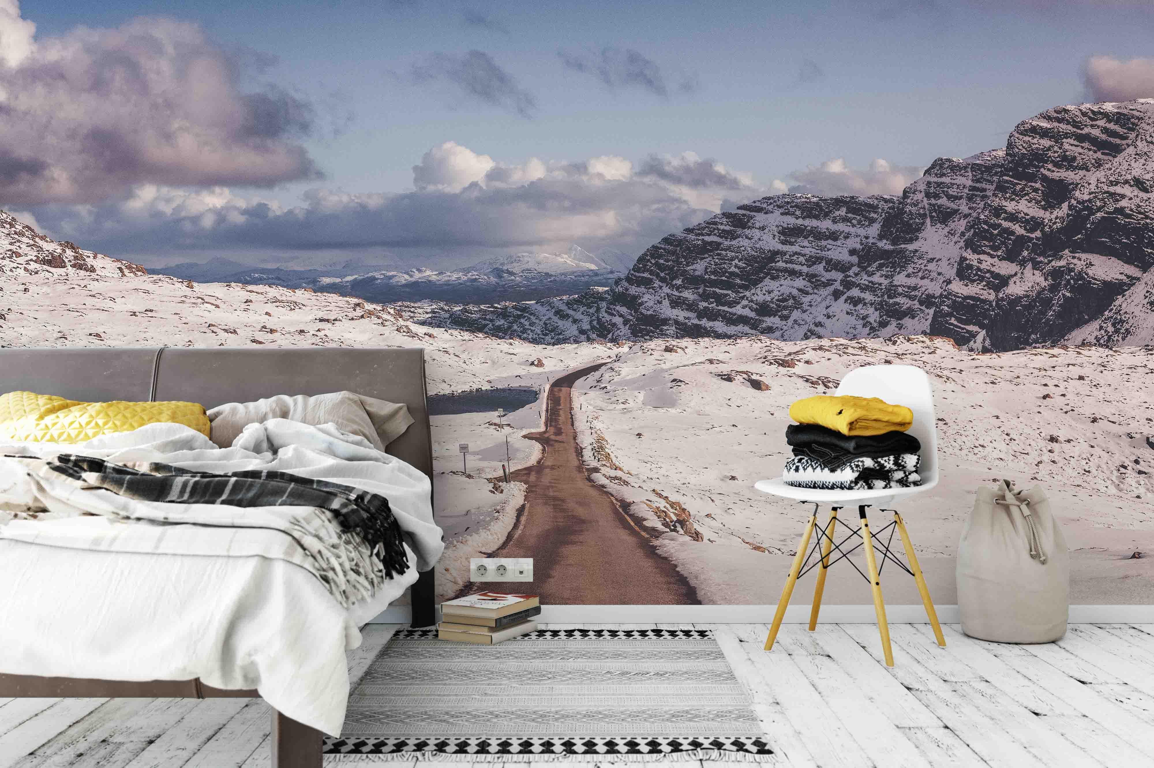 3D Snow Mountain Path Wall Mural Wallpaper sww 5- Jess Art Decoration
