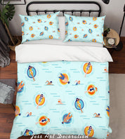 3D Cartoon Swimming Pool Quilt Cover Set Bedding Set Pillowcases 39- Jess Art Decoration