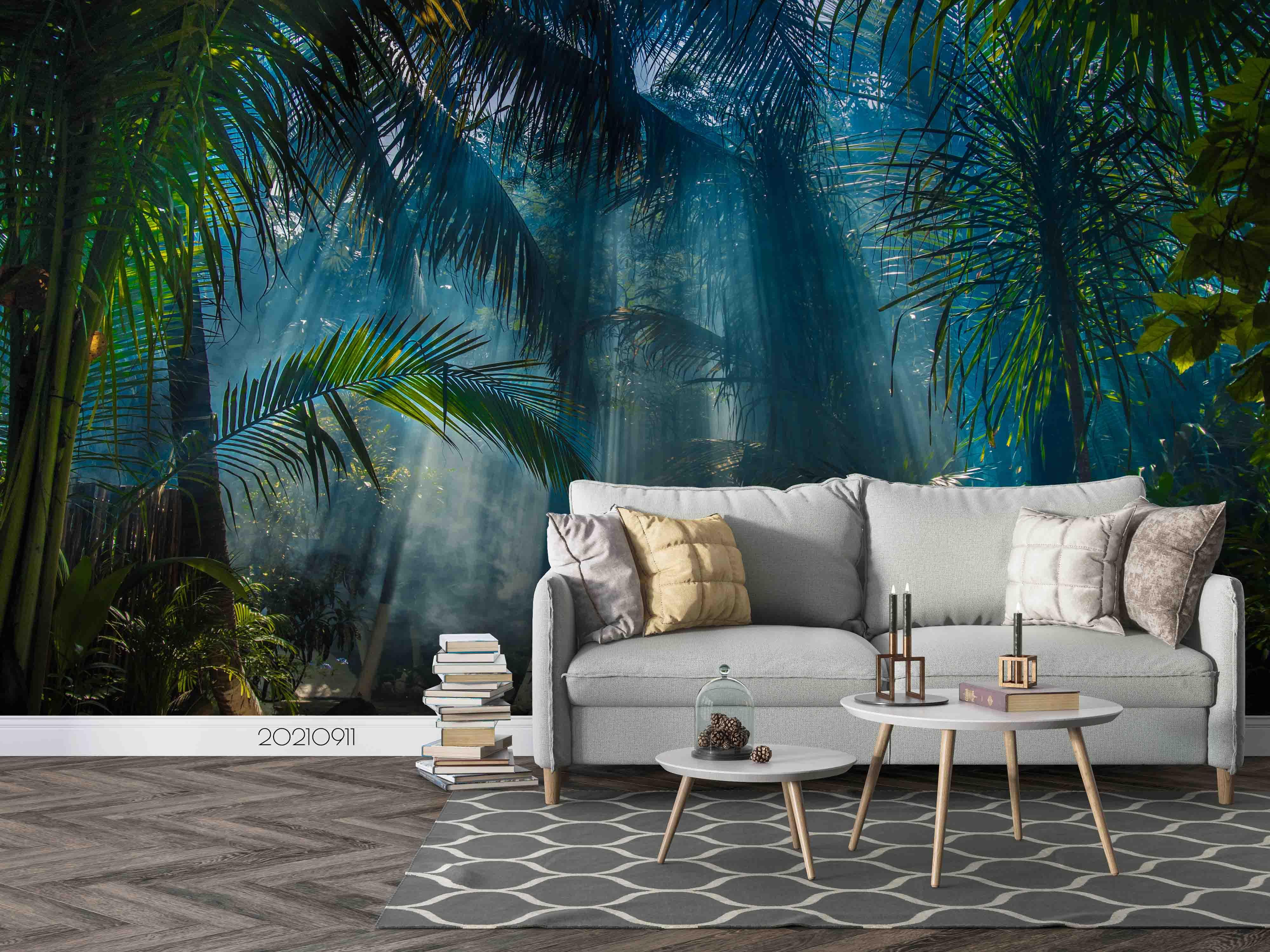 3D Tropical Jungle Palm Wall Mural Wallpaper LQH 10- Jess Art Decoration