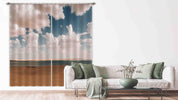 3D Sky Cloud Beach Nature Landscape Curtains and Drapes LQH 106- Jess Art Decoration
