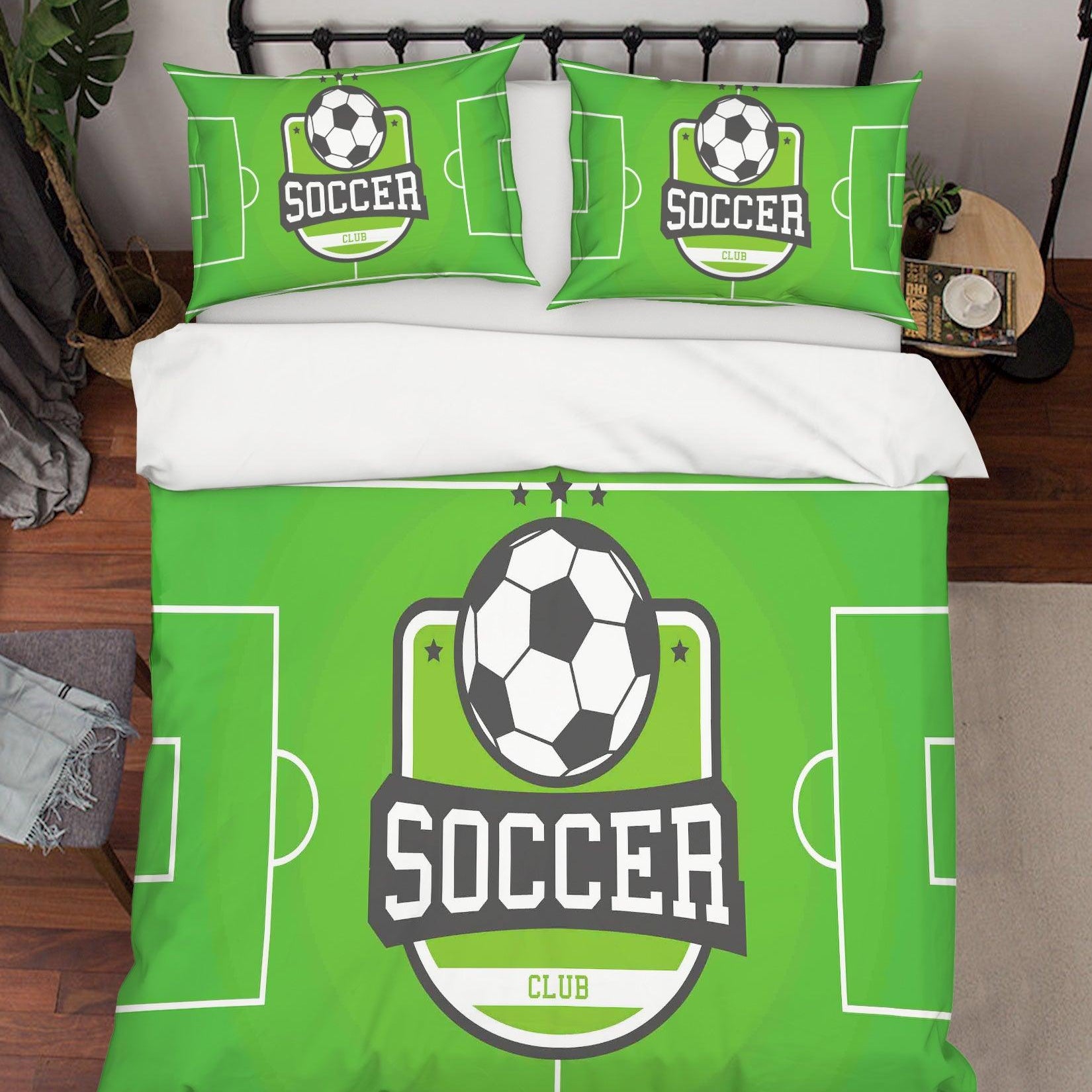 3D Green Football Field Quilt Cover Set Bedding Set Pillowcases 10- Jess Art Decoration