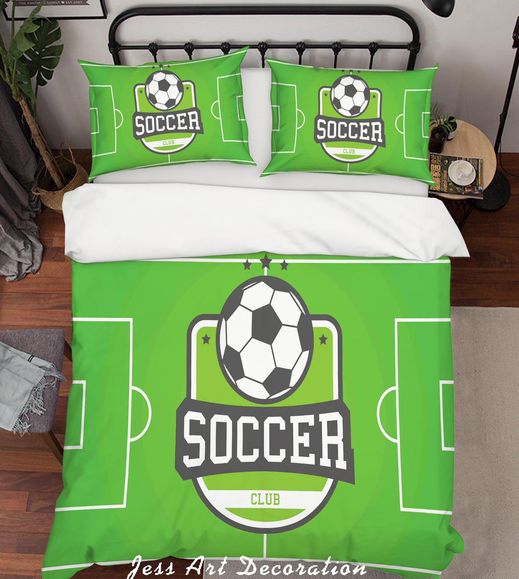 3D Green Football Field Quilt Cover Set Bedding Set Pillowcases 10- Jess Art Decoration