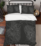 3D Black Spider Web Quilt Cover Set Bedding Set Pillowcases 232- Jess Art Decoration