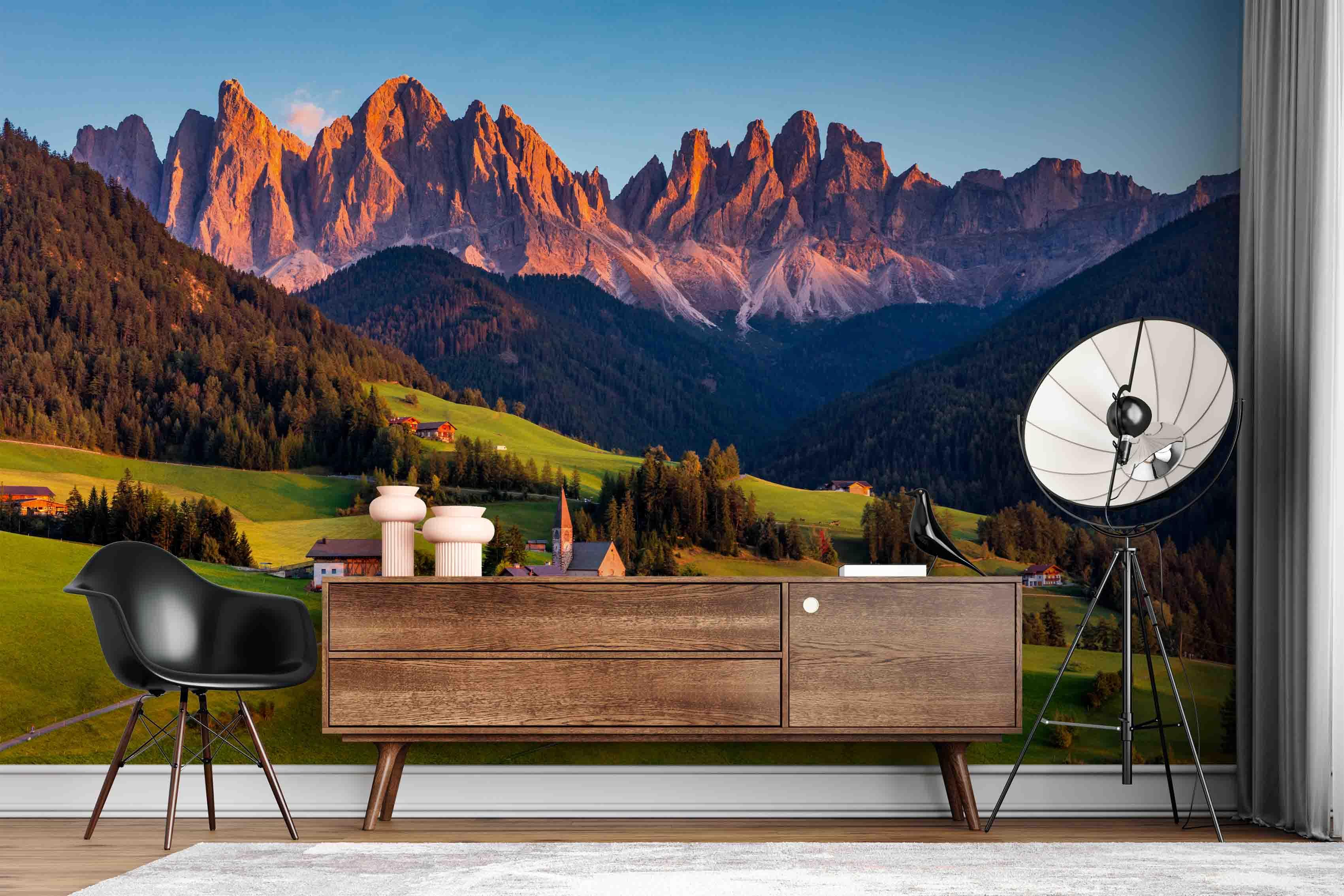 3D Santa Maddalena Tyrol Wall Mural Wallpaper LQH 175- Jess Art Decoration