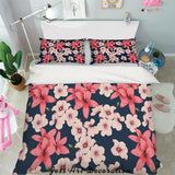 3D Pink Red Floral Quilt Cover Set Bedding Set Pillowcases 84- Jess Art Decoration