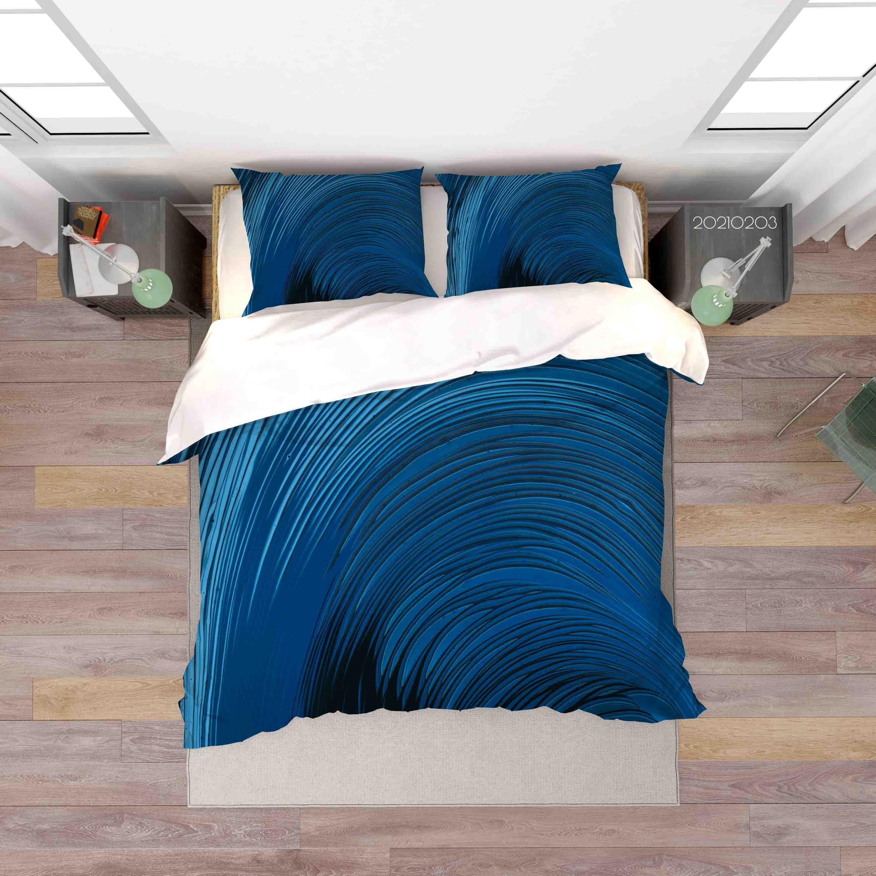 3D Abstract Blue Marble Quilt Cover Set Bedding Set Duvet Cover Pillowcases 55- Jess Art Decoration