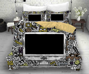 3D Abstract Art Graffiti Quilt Cover Set Bedding Set Duvet Cover Pillowcases 5- Jess Art Decoration