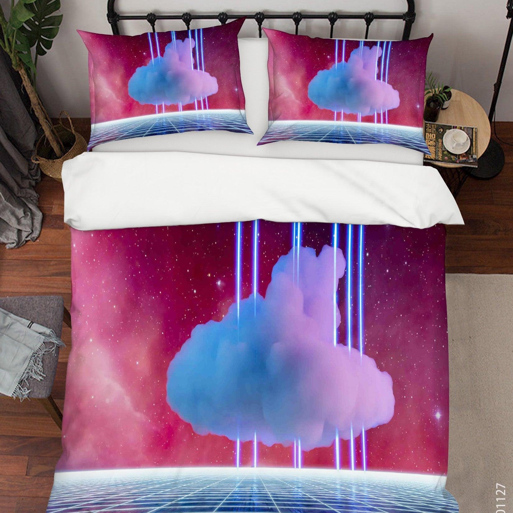 3D Abstract Digital Space Cloud Quilt Cover Set Bedding Set Duvet Cover Pillowcases LXL- Jess Art Decoration