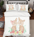 3D Cartoon Fawn Quilt Cover Set Bedding Set Pillowcases  3- Jess Art Decoration