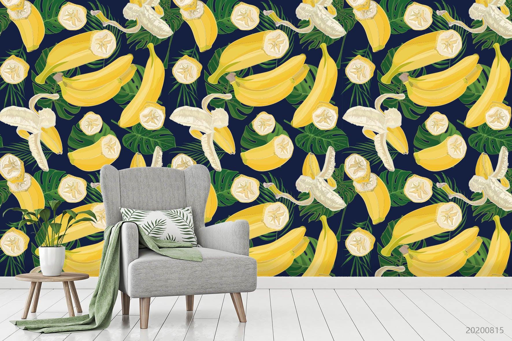 3D Cartoon Banana Fruity Plant Wall Mural Wallpaper LXL 1041- Jess Art Decoration