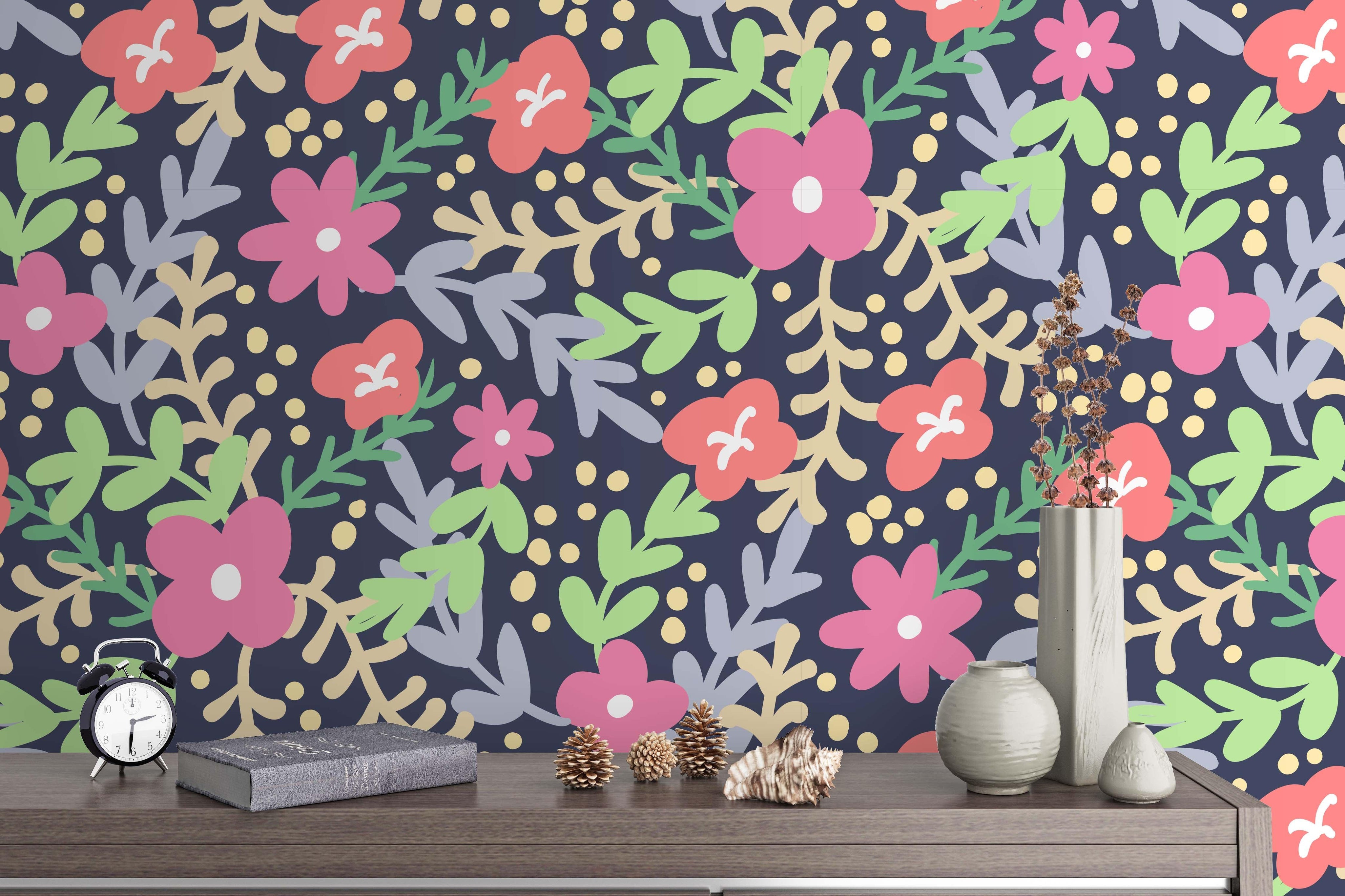 3D Cartoon Flower Wall Mural Wallpaper 129- Jess Art Decoration