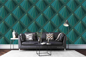 3D Abstract Green Geometric Art Decoration Wall Mural Wallpaper 82 LQH- Jess Art Decoration