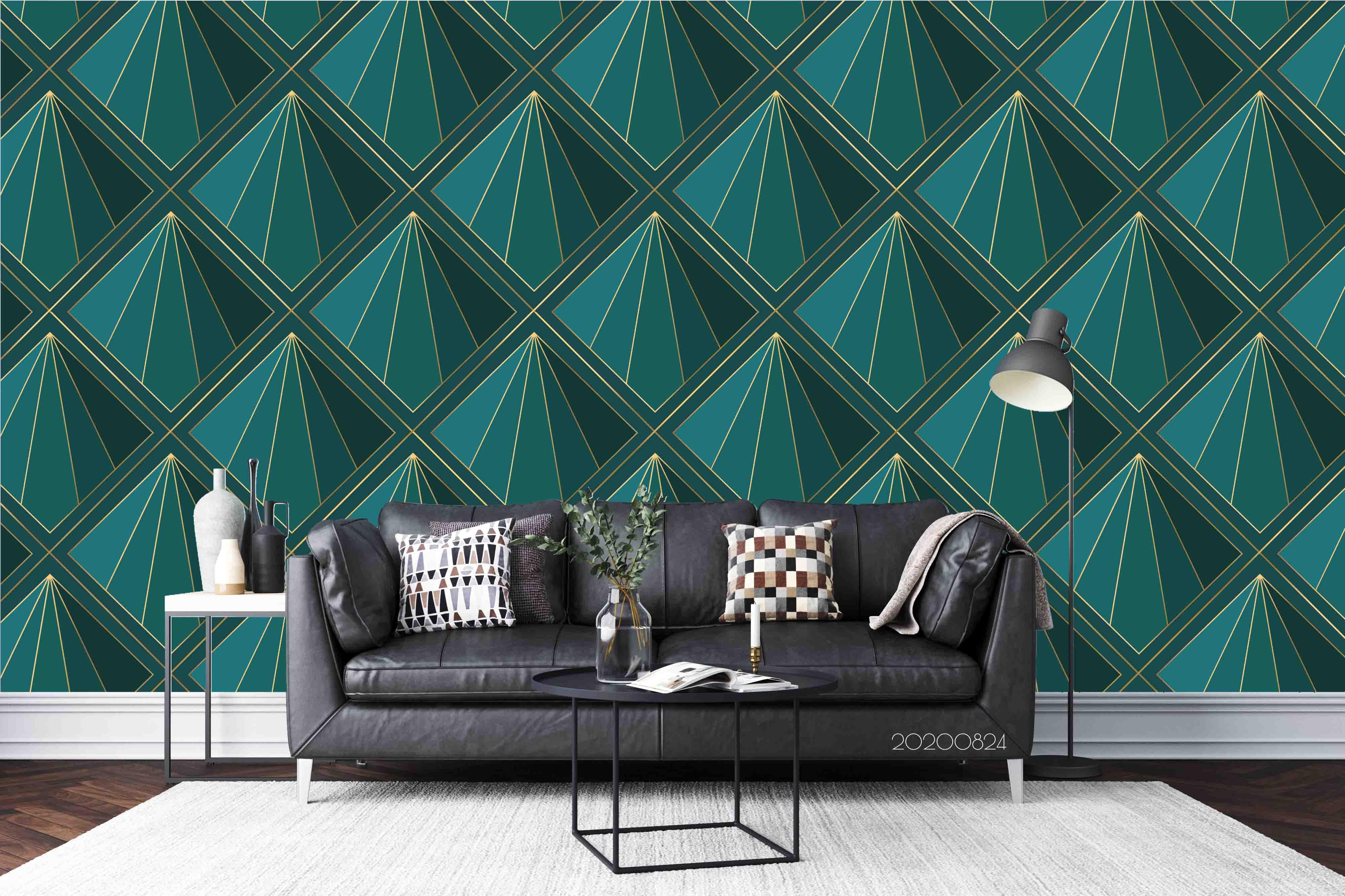 3D Abstract Green Geometric Art Decoration Wall Mural Wallpaper 82 LQH- Jess Art Decoration