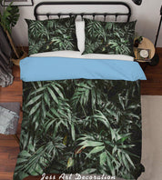3D  Green Plant Leaf Quilt Cover Set Bedding Set Pillowcases 33- Jess Art Decoration