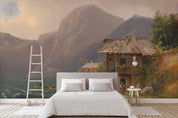3D mountain cottage oil painting wall mural wallpaper 82- Jess Art Decoration