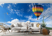 3D Hot Air Balloon Meadow Blue Sky Wall Mural Wallpaper GD 2264- Jess Art Decoration
