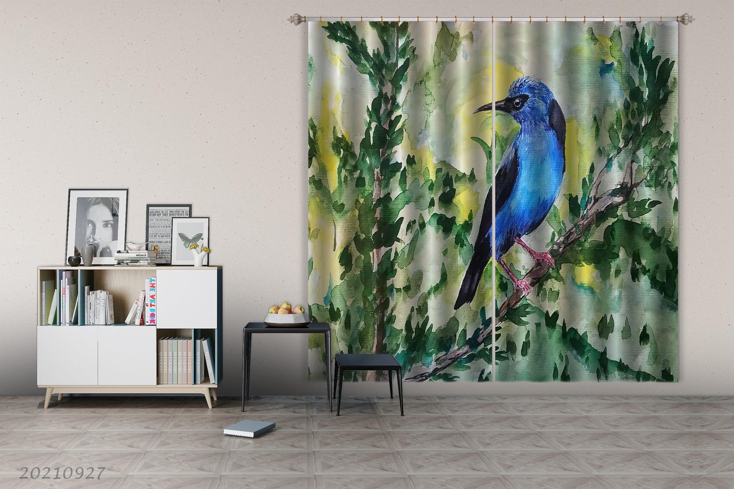 3D Landscape Bird Oil Painting Curtains and Drapes LQH 127- Jess Art Decoration