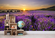 3D Sunrise Purple Fields Wall Mural Wallpaper 8- Jess Art Decoration