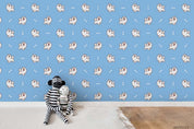 3D Cartoon Animal Blue Dog Bone Wall Mural Wallpaper LQH 40- Jess Art Decoration