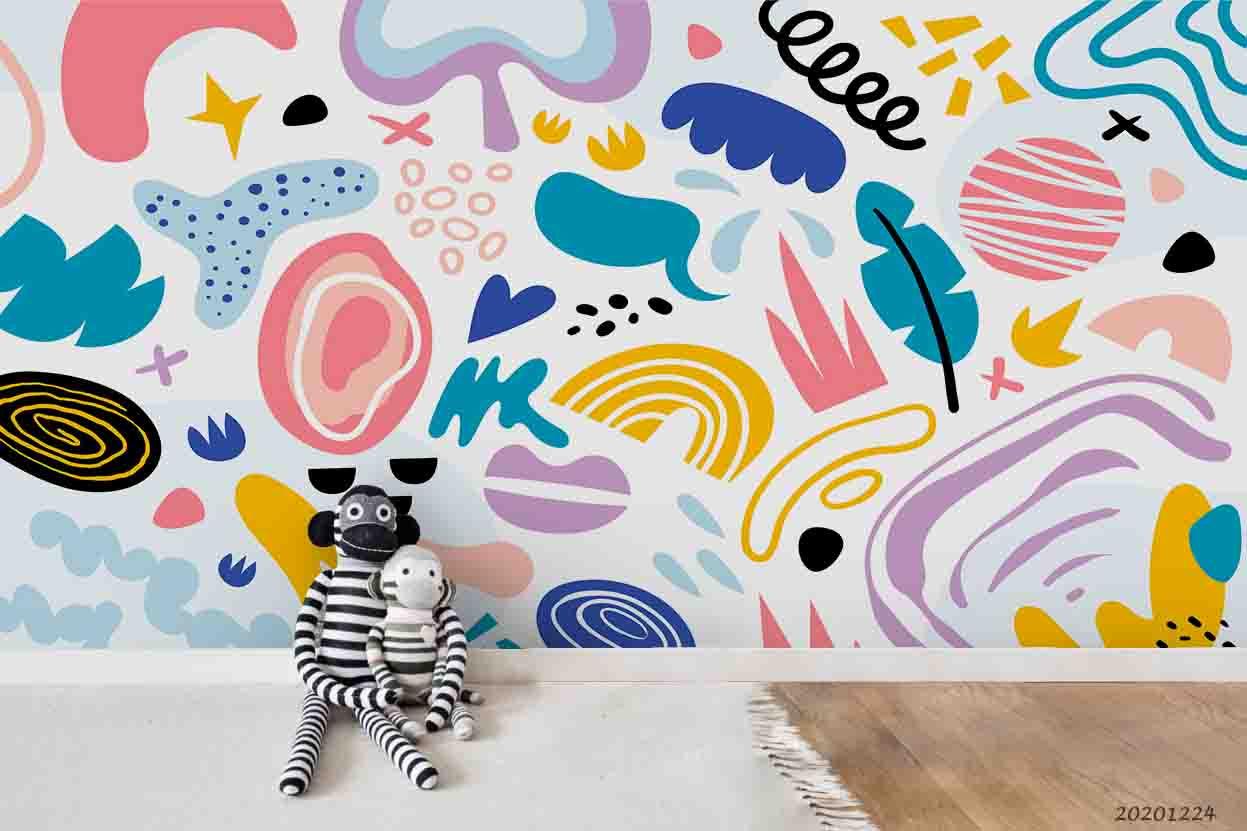 3D Abstract Color Leaf Wall Mural Wallpaper LQH 92- Jess Art Decoration