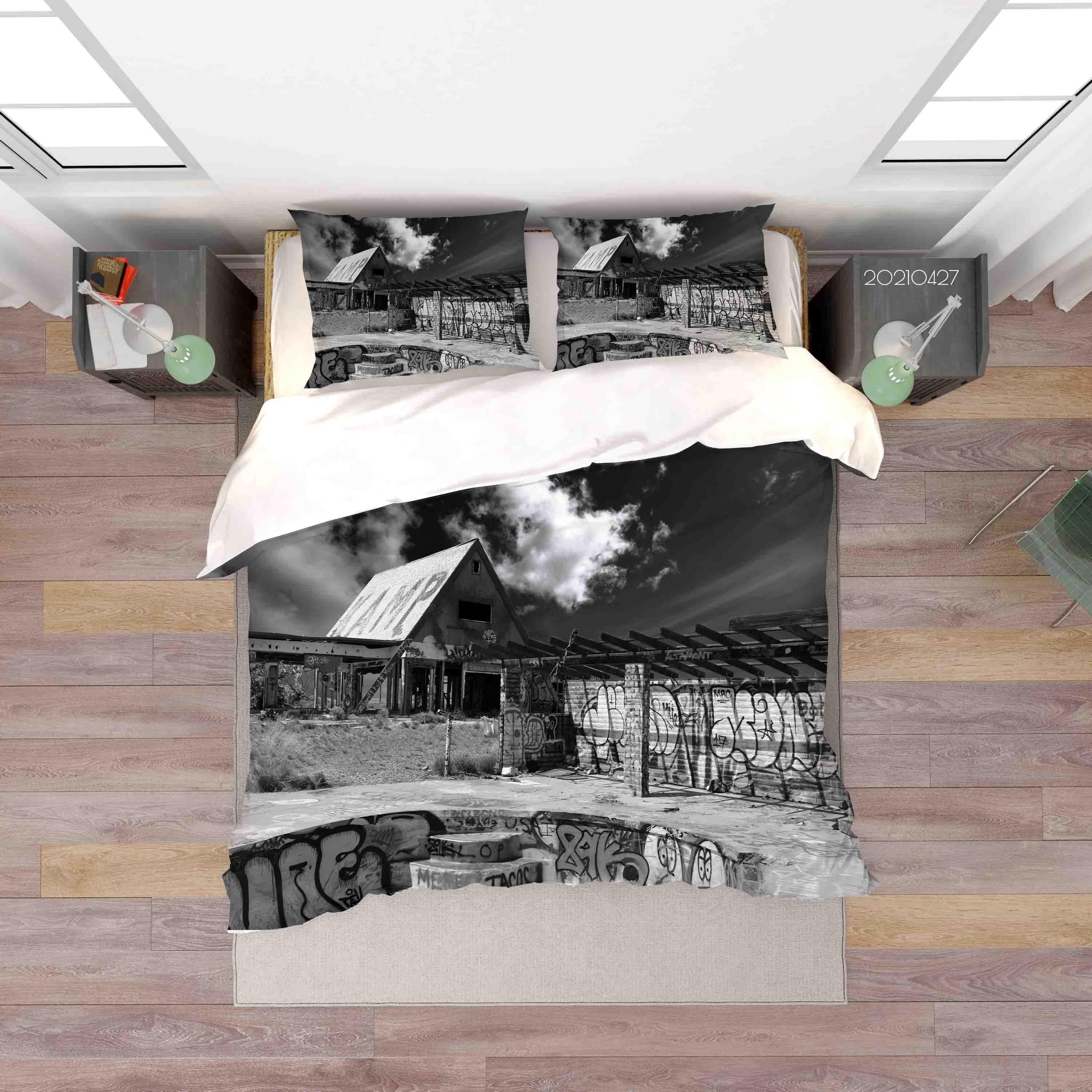 3D Abstract Art Street Graffiti Quilt Cover Set Bedding Set Duvet Cover Pillowcases 96- Jess Art Decoration