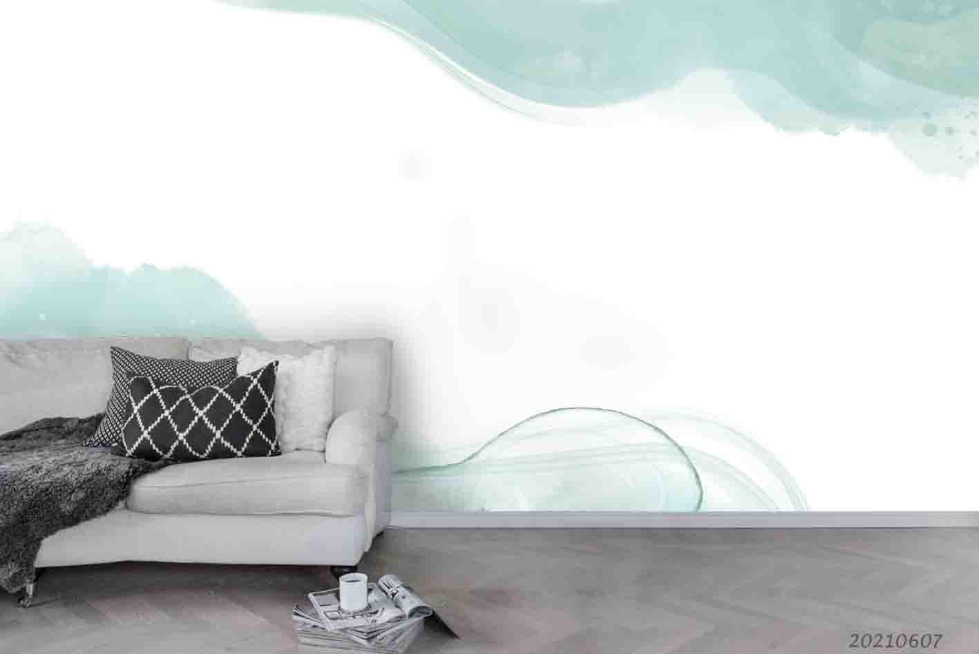 3D  Abstract Gouache Blue Sky Wall Mural Wallpaper SWW1044- Jess Art Decoration