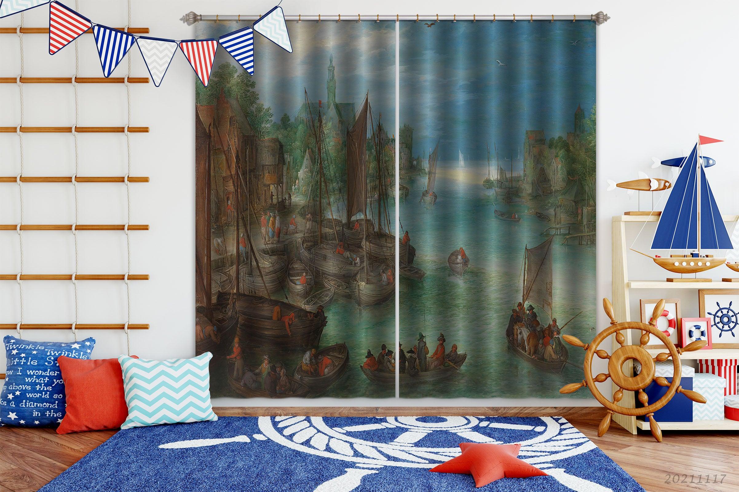 3D Landscape Oil Painting Curtains and Drapes LQH 116- Jess Art Decoration