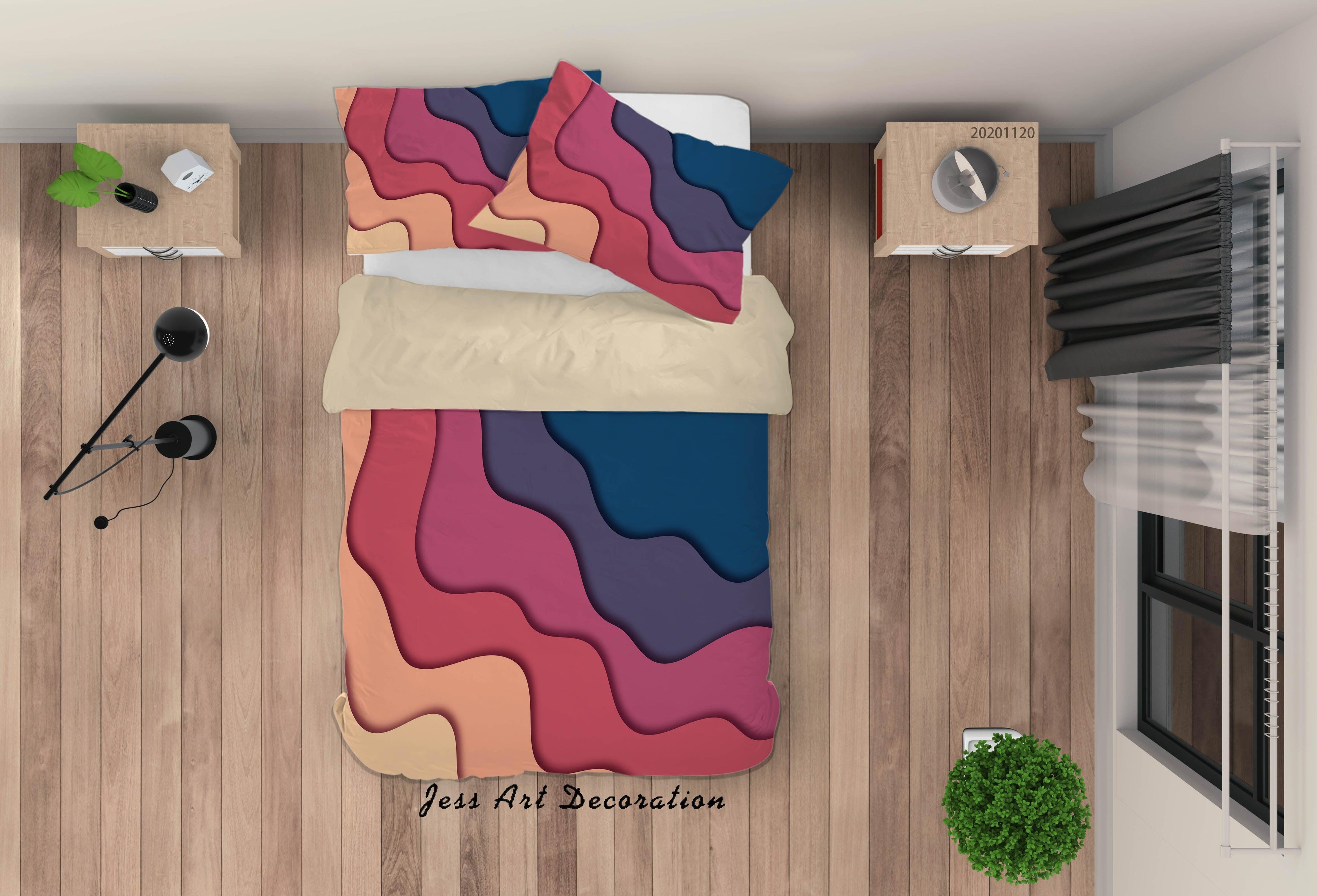 3D Abstract Colorful Quilt Cover Set Bedding Set Duvet Cover Pillowcases LXL- Jess Art Decoration