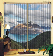 3D River Snow Mountain Wood Scenery Curtains and Drapes GD 1413- Jess Art Decoration