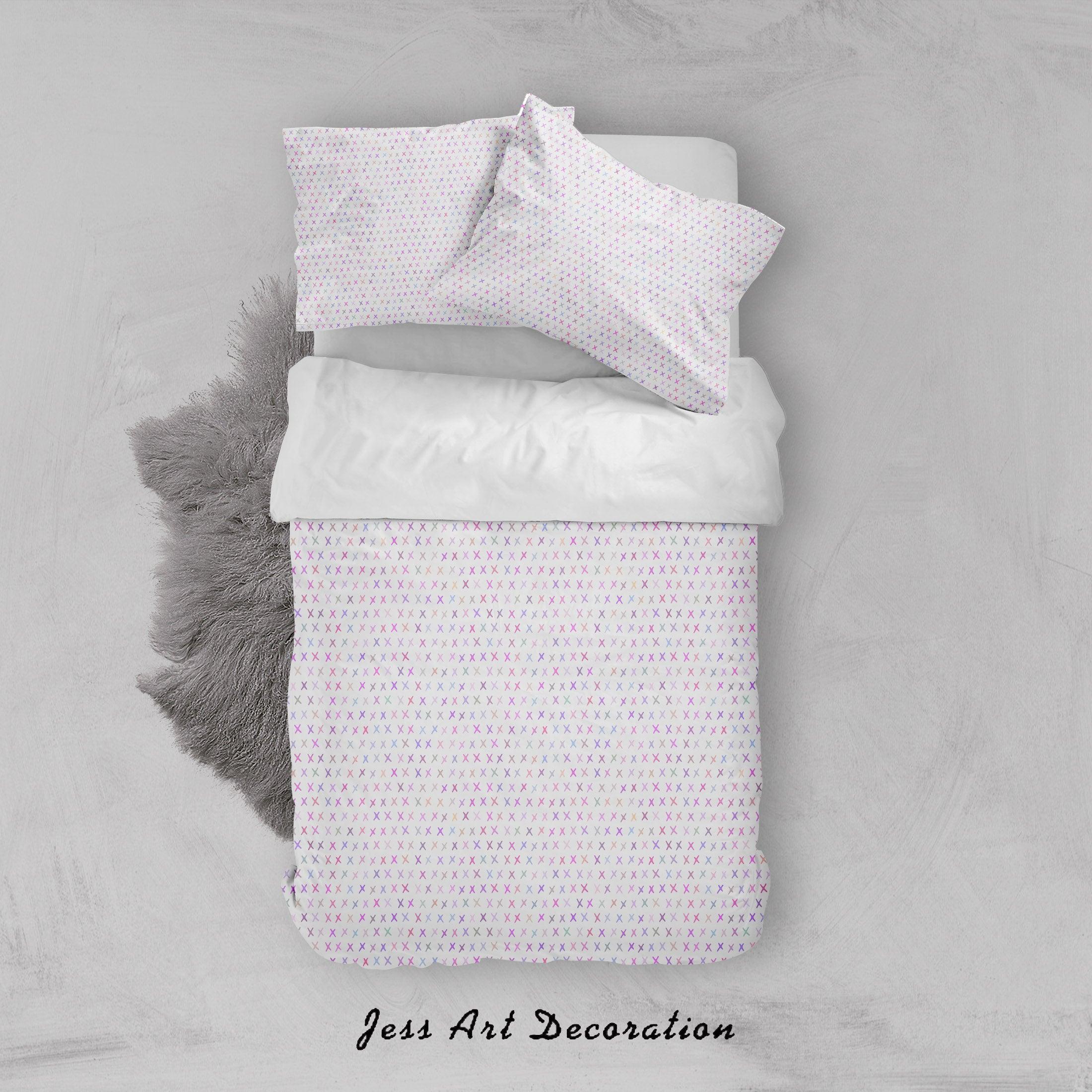 3D Pink Purple Multiplication Sign Quilt Cover Set Bedding Set Duvet Cover Pillowcases SF150- Jess Art Decoration