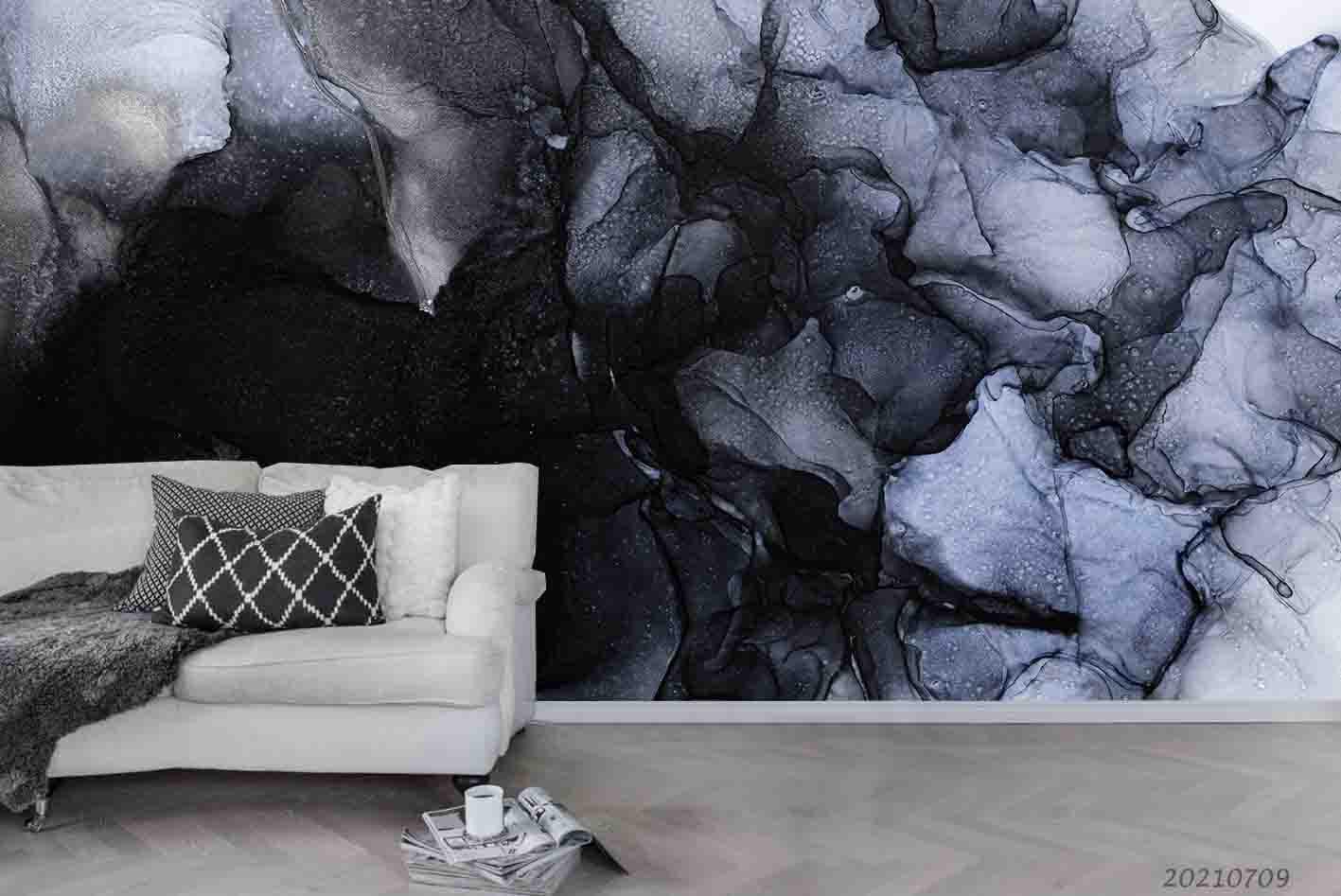 3D Modern Hand-painted Abstract Ink Cave Wall Mural Wallpaper SWW4146- Jess Art Decoration