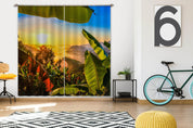 3D Beautiful Yellow Sun Hill Banana Tree Curtains and Drapes GD 2880- Jess Art Decoration