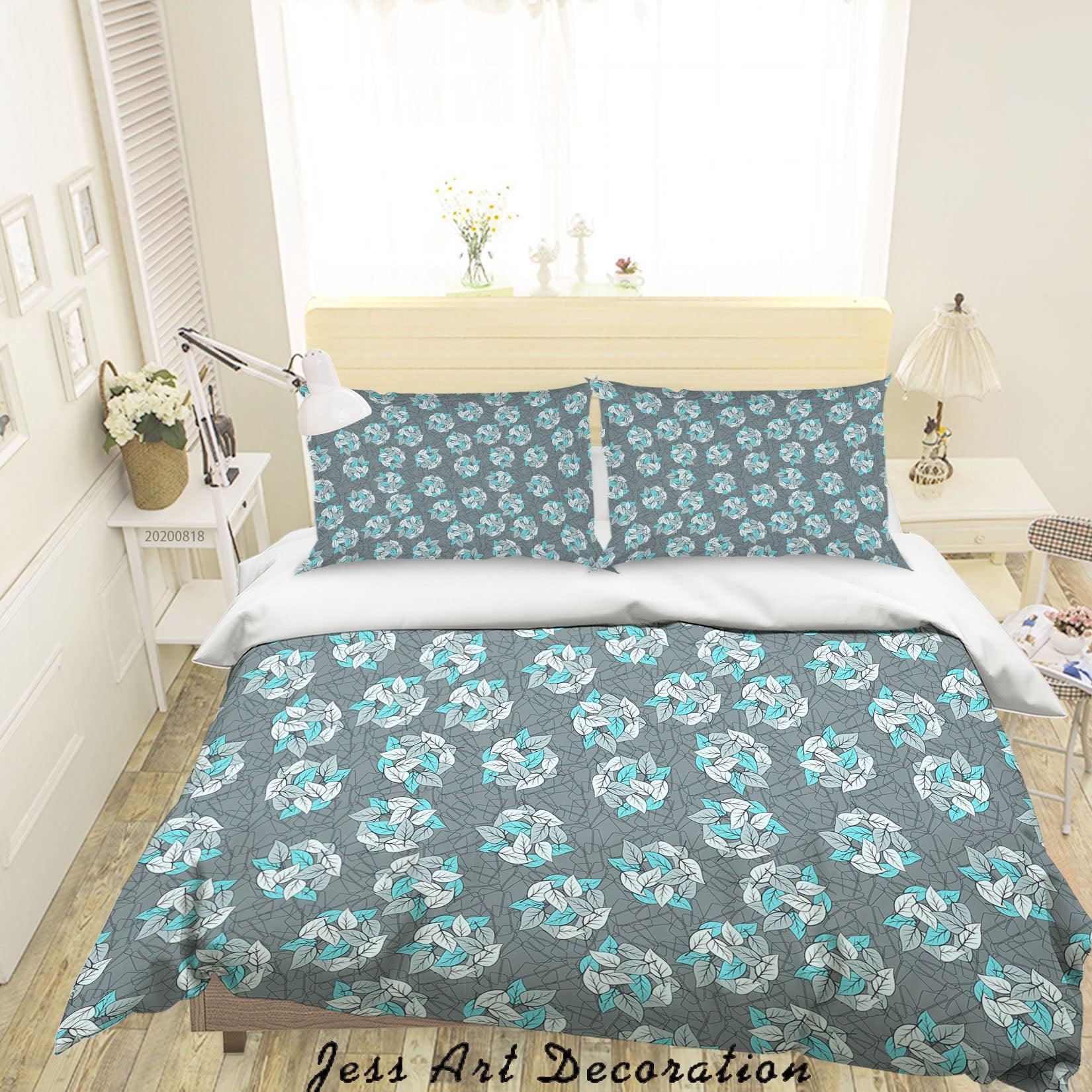 3D Vintage Abstract Floral Pattern Quilt Cover Set Bedding Set Duvet Cover Pillowcases LXL- Jess Art Decoration