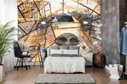 3D Abstract Brown Bear Geometry Wall Mural Wallpaper SWW417- Jess Art Decoration