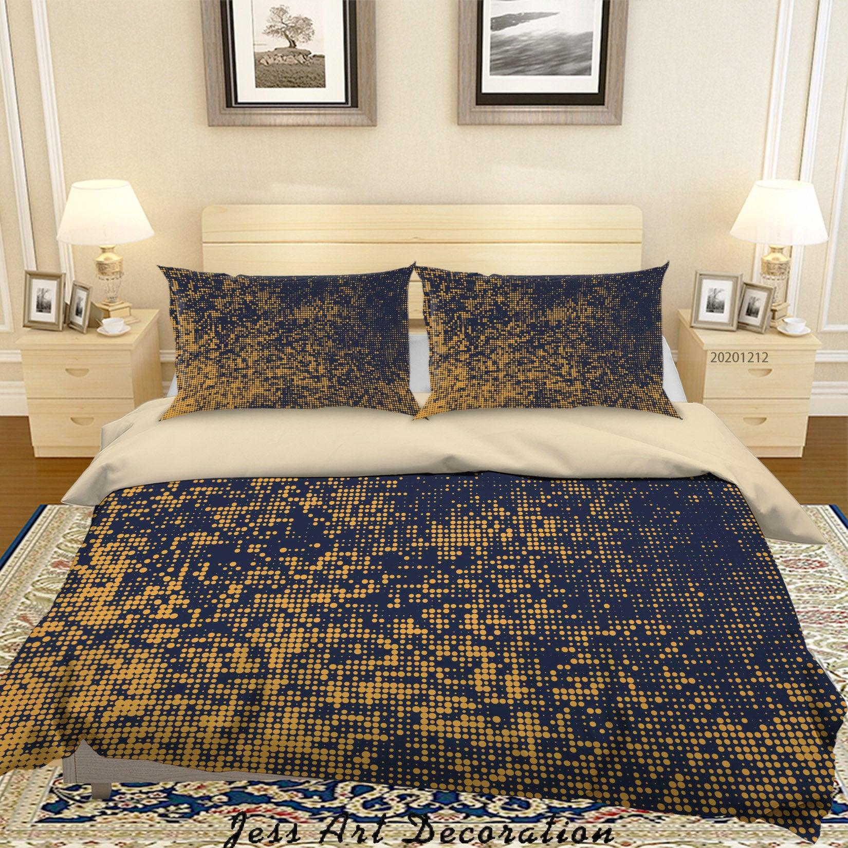 3D Abstract Golden Dark Quilt Cover Set Bedding Set Duvet Cover Pillowcases LXL- Jess Art Decoration