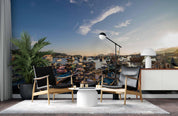 3D Blue Sky Sea Boat Wall Mural Wallpaper A137 LQH- Jess Art Decoration