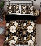 3D White Flowers Quilt Cover Set Bedding Set Pillowcases 186- Jess Art Decoration