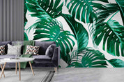 3D Tropical Plant Green Leaf Wall Mural Wallpaper GD 3686- Jess Art Decoration