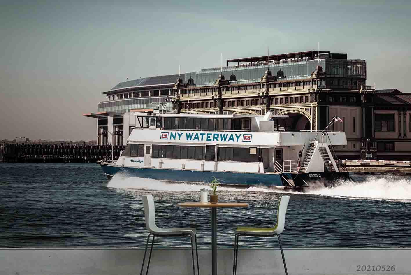 3D Sea Yatch Building Hotel Wall  Mural Wallpaper SWW362- Jess Art Decoration