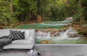 3D Landscape Green Forest River Wall Mural Wallpaper LQH 462- Jess Art Decoration