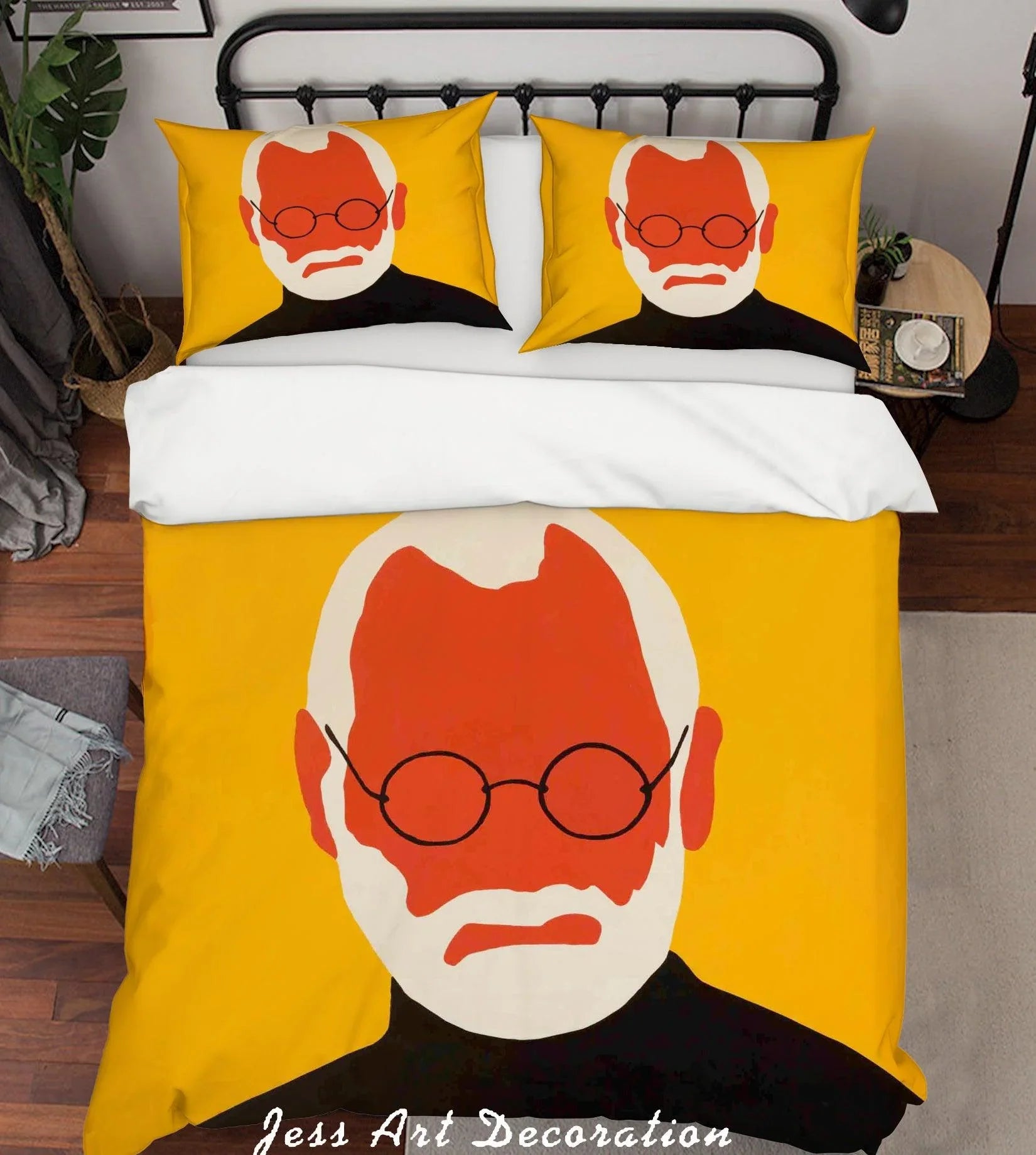 3D Fine Art Abstract Figure Yellow Quilt Cover Set Bedding Set Duvet Cover Pillowcases LXL- Jess Art Decoration